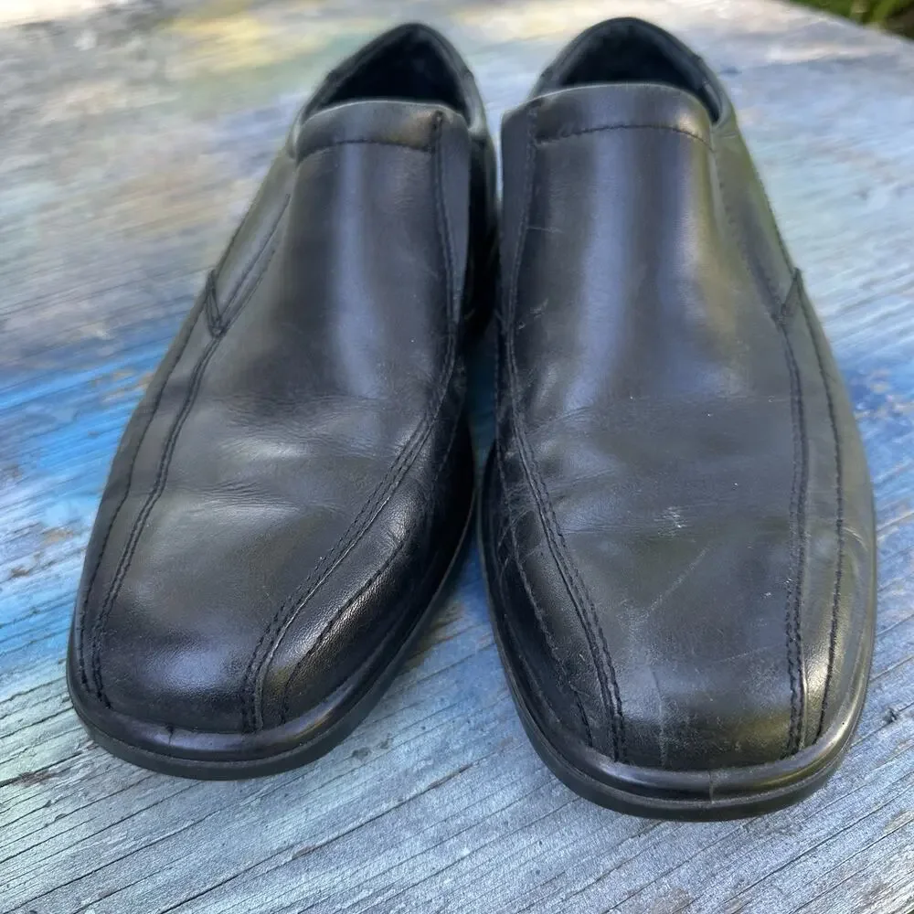 HUSH PUPPIES RAINMAKER WATERPROOF DRESS COMFORT BLACK LEATHER SHOES 8 W Wide 30